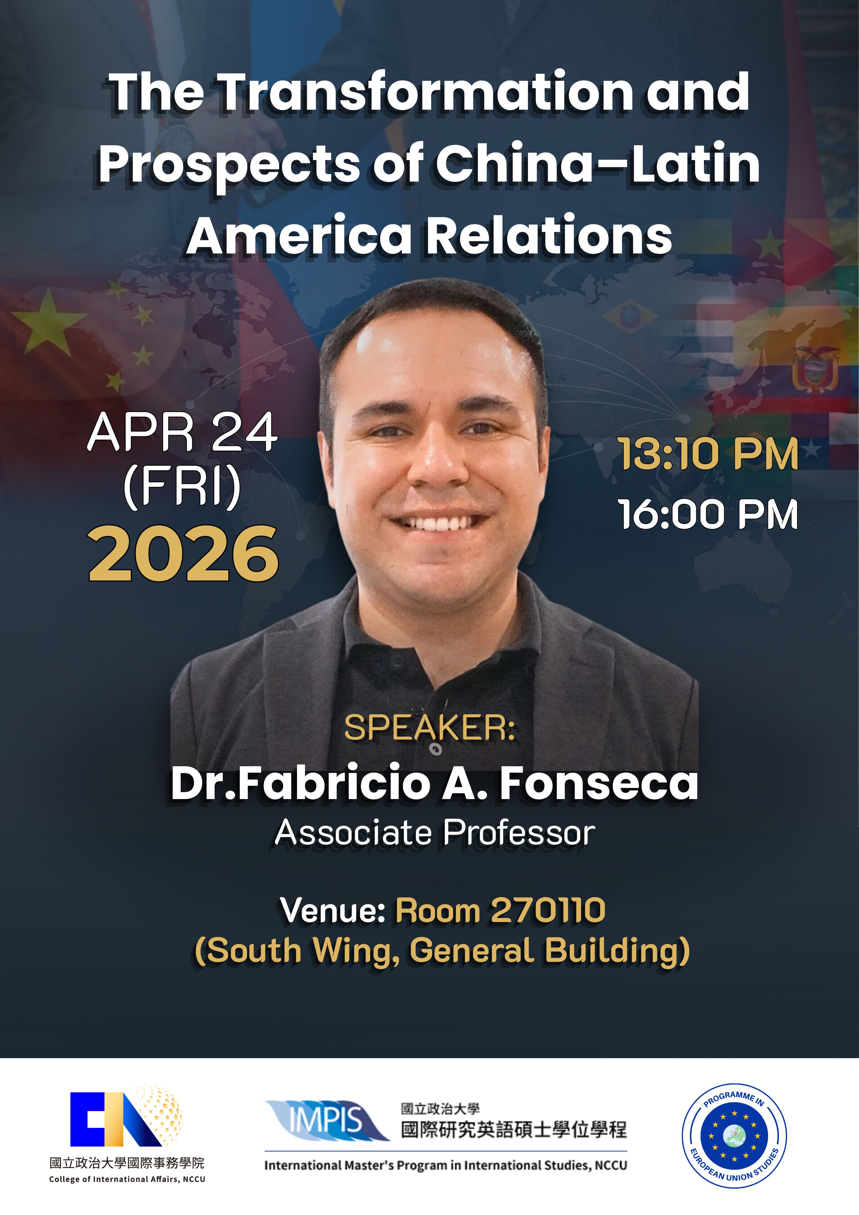 【國研碩&歐盟學程 演講活動】The Transformation and Prospects of China–Latin America Relations